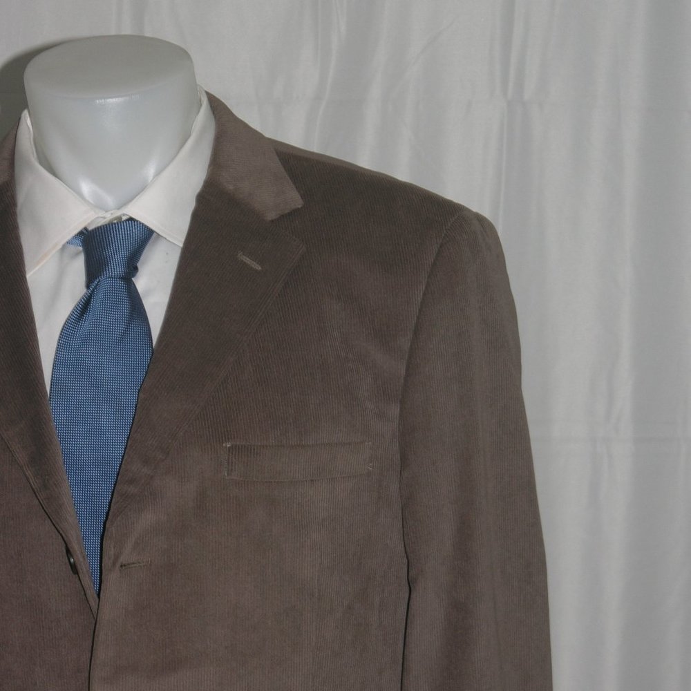 Versace Classic Brown Corduroy  Flat Front Three Button Suit 42
